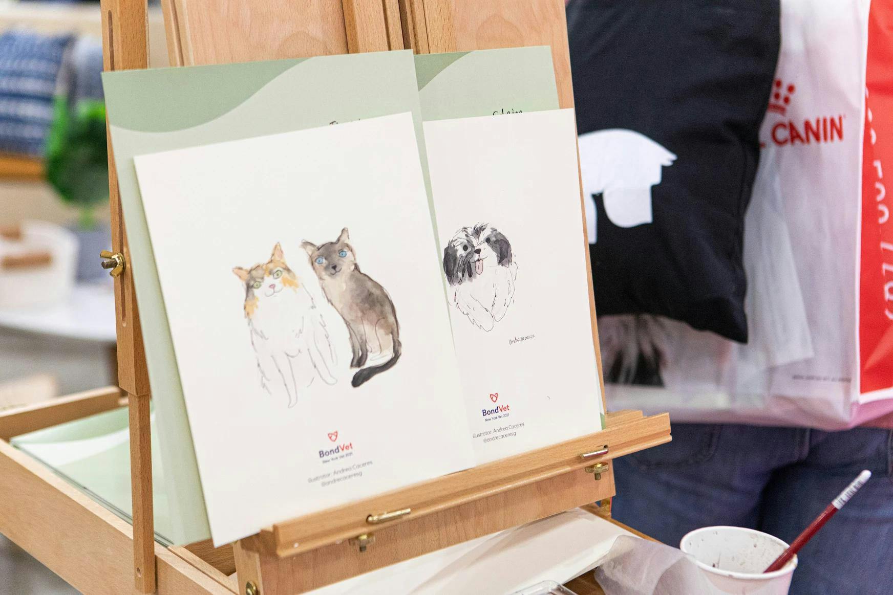 Attendees are instructed on how to paint a portrait of their beloved companion animal (Photo courtesy of Bond Vet).