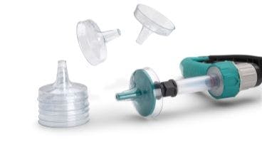 ALLFLEX CleanVax nozzles and shields enhance calf comfort and hygiene for clean, fast, and convenient intranasal vaccine administration. (Photo courtesy of Merck Animal Health)