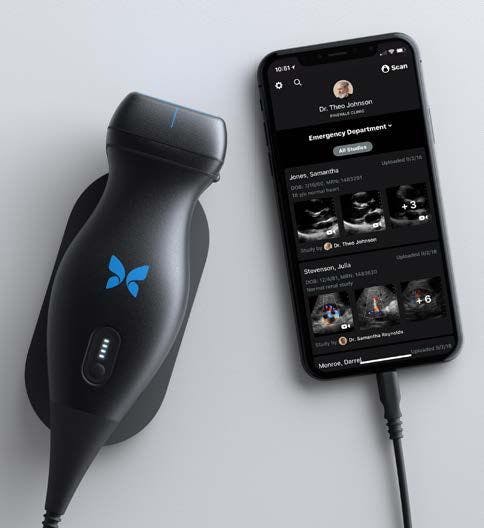 The breakthrough Butterfly iQ Vet ultrasound system (Photo courtesy of Butterfly Network, Inc.).