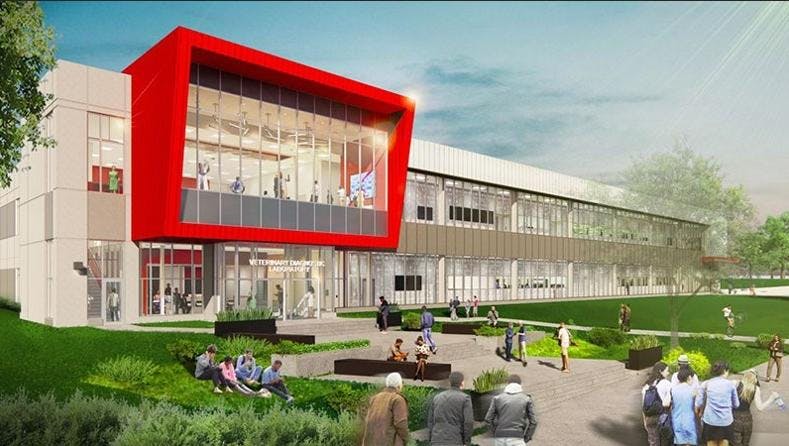 Artist rendering of the first phase of the Iowa State University Veterinary Diagnostic Laboratory currently underway (Photo courtesy of Merck Animal Health).