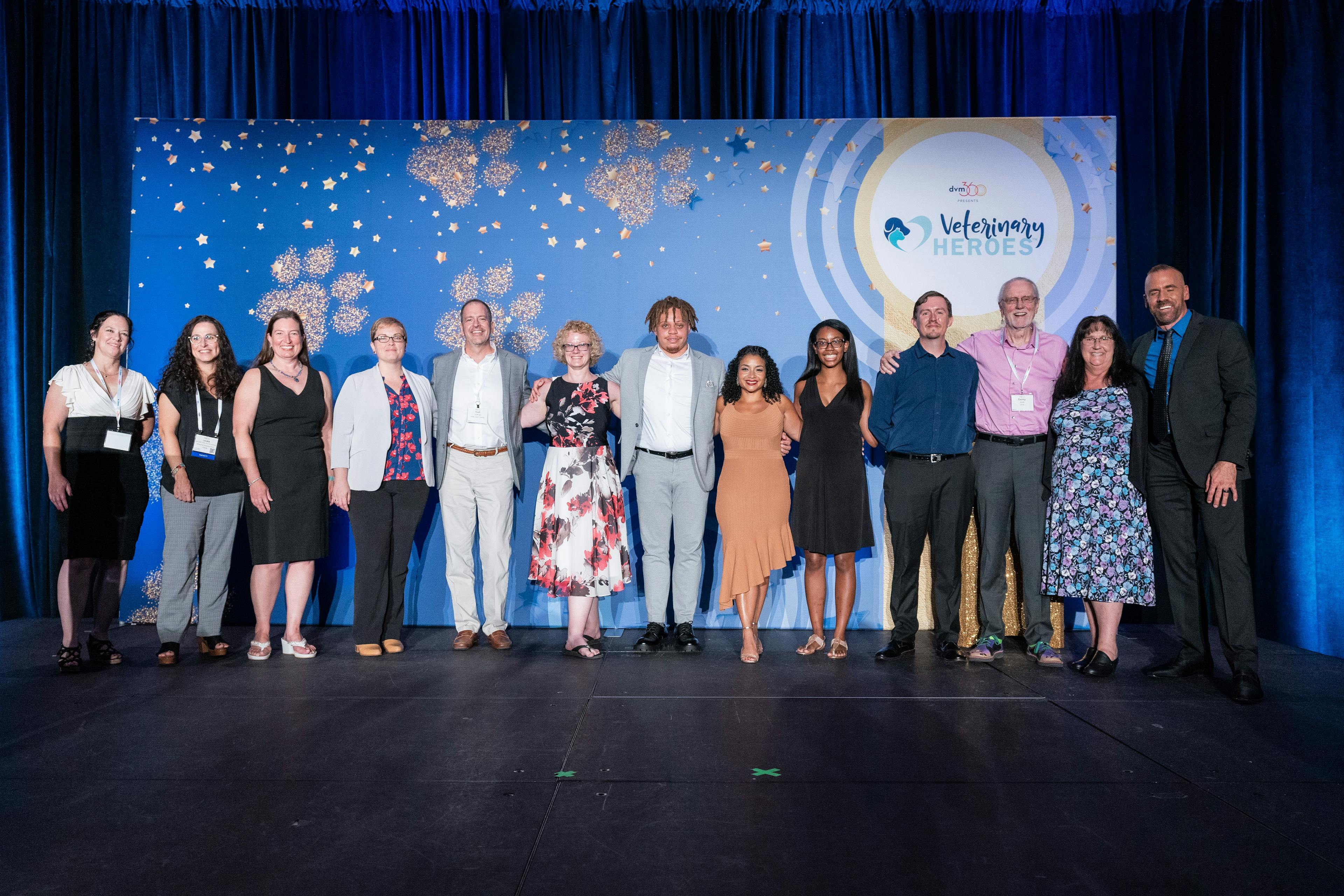 Veterinary Hero winners honored at the 2023 Fetch dvm360 conference in Kansas City, MO.