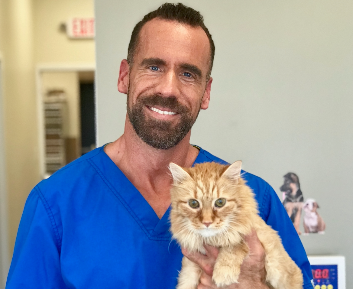 Dr. Adam Christman with cat