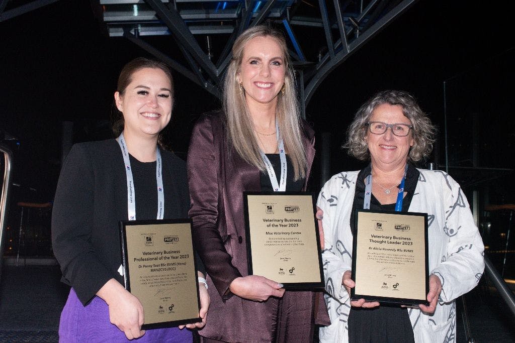 The Australian Veterinary Association Veterinary Business Group Awards winners 2023 (Photo courtesy of the Australian Veterinary Association).