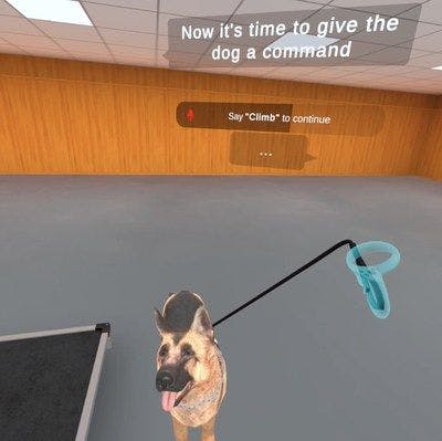 Screenshot from the Top Tier K9 VR Training Experience. (Image courtsey of Top Tier K9)