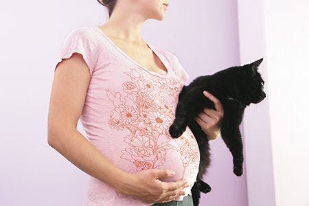 pregnant woman with dog 