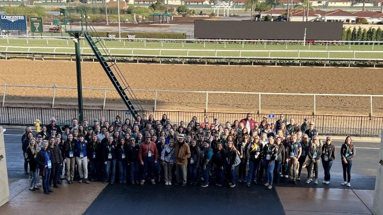 Students who participated in the event at the  Del Mar Racetrack (Image courtesy of US Davis College of Veterinary Medicine)