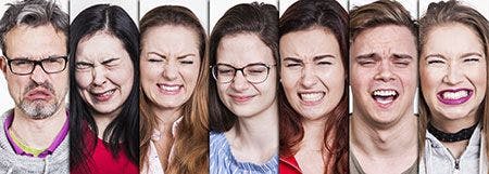 people making sour faces