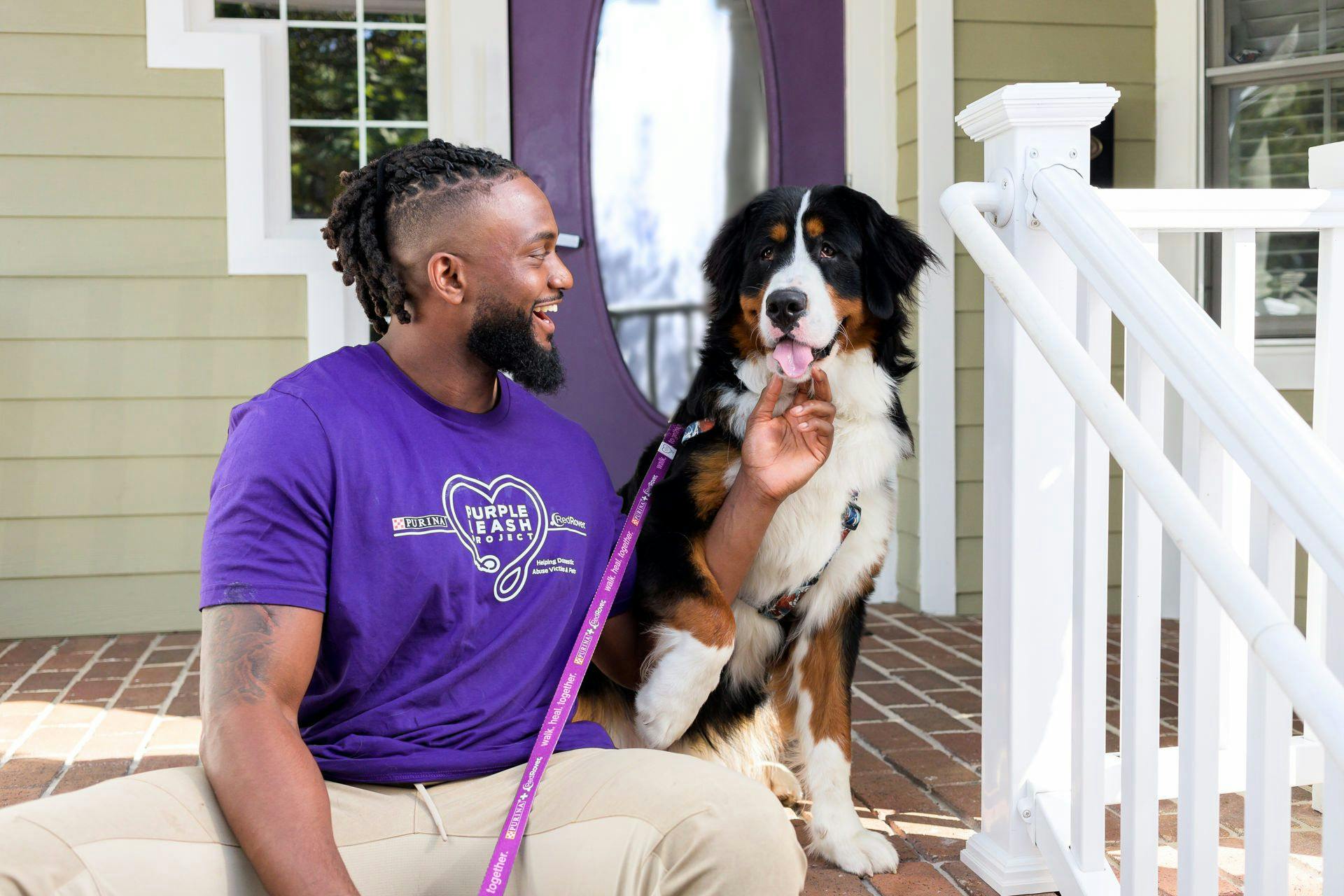 James Smith-Williams and a dog at a local shelter in Arlington, Virginia (Images courtesy of Purina).